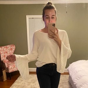 Express Bell Sleeve White Top